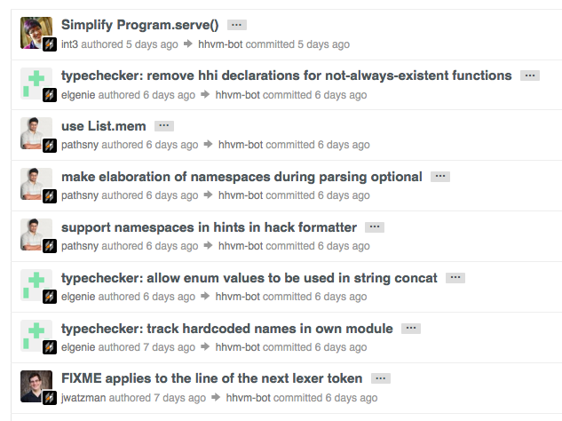 List of Hack GitHub Commits